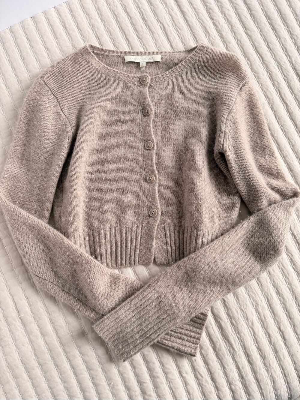 Cashmere Tan Cropped Sweater
